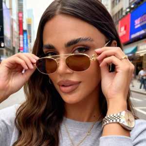 paire de lunettes de mode ovales en métal, lunettes polyvalentes