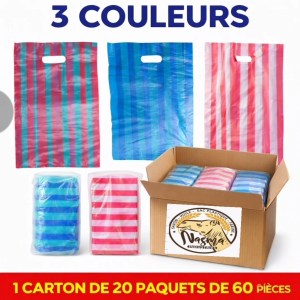 Sac plastique 3 couleur disponible